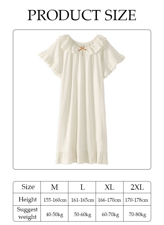 DUNISO Women's Short Sleeve Nightgown Sweet Pajama Dress Sleepwear Girls Comfortable V Neck Nightwear Summer Home Wear Lounge Dress  - Image 2