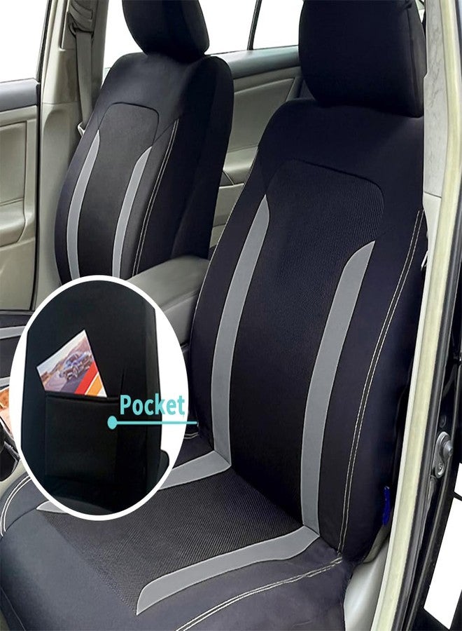 carleef 4PCS Cooling Car Seat Covers,Breathable Front Seat Covers with Mesh Construction and Foam Padding,Car Seat Protector to Reduce Back Sweating,Universal Car Interior for Car SUV (Gray) - Image 5