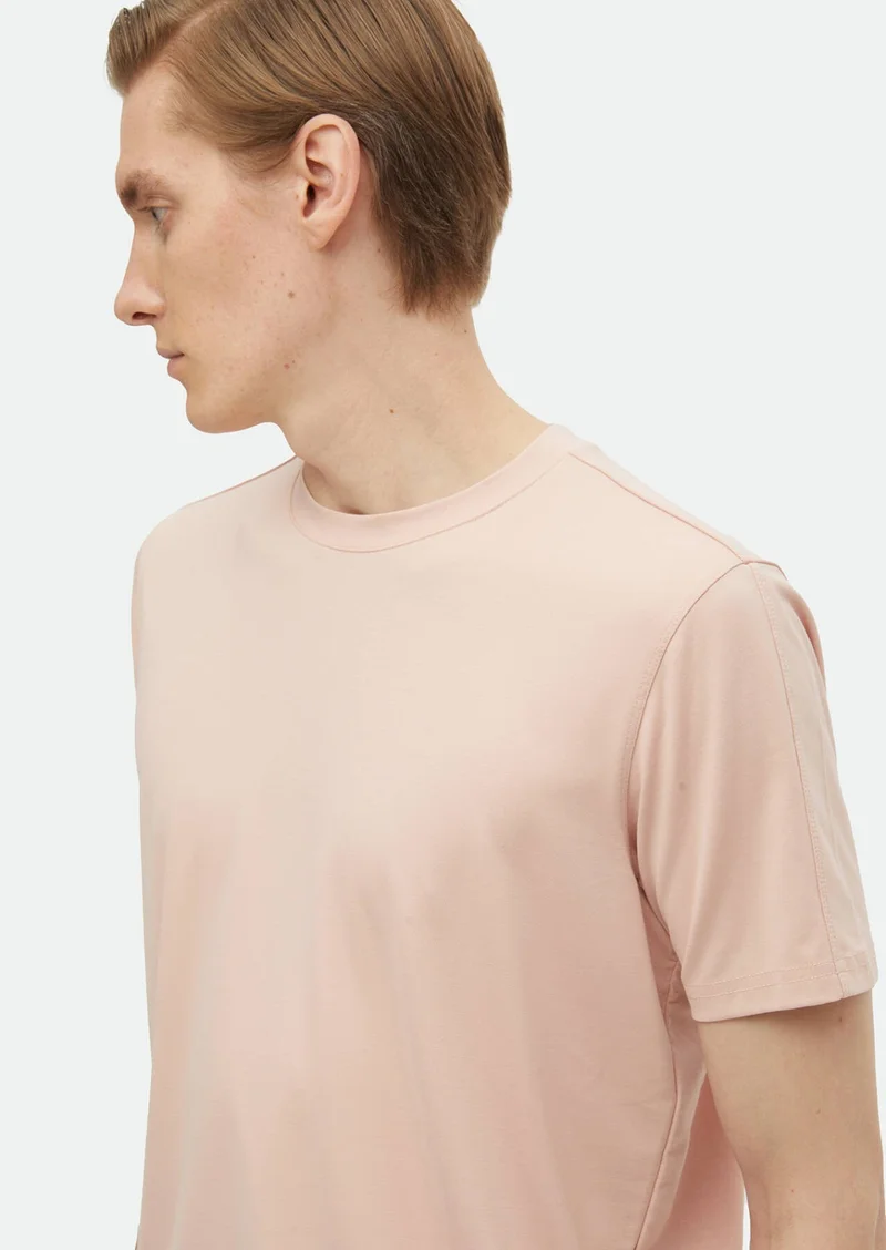 RAMSEY Light Pink Plain Crew Neck T-Shirt