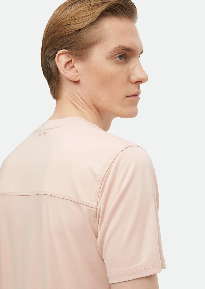 RAMSEY Light Pink Plain Crew Neck T-Shirt