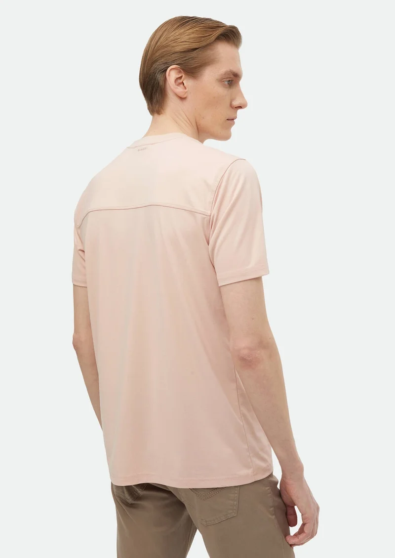 RAMSEY Light Pink Plain Crew Neck T-Shirt
