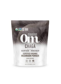 Om Mushroom Superfood Chaga Organic Mushroom Powder, 7.05 Ounce Pouch, 100 Servings, US Grown, Sacred Antioxidants & Immune Support, Superfood Mushroom Supplement  - Image 1
