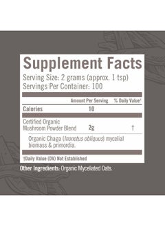 Om Mushroom Superfood Chaga Organic Mushroom Powder, 7.05 Ounce Pouch, 100 Servings, US Grown, Sacred Antioxidants & Immune Support, Superfood Mushroom Supplement  - Image 4
