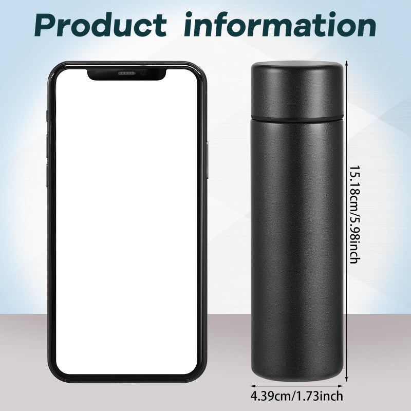 Irenare 5Oz Mini Water Bottle Mini Insulated Stainless Steel Bottle Purse Water Bottle Cute Leak Proof Water Flask Keeps Drink Cold And Hot For Purse Women(Black  White 2 Pieces) - Image 2
