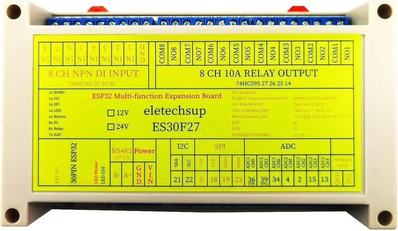 ESP32 WiFi IOT Module with RS485 I2C SPI Analog Digital Ports DC 12V for Arduino ESPhome MQTT DIY - Image 1