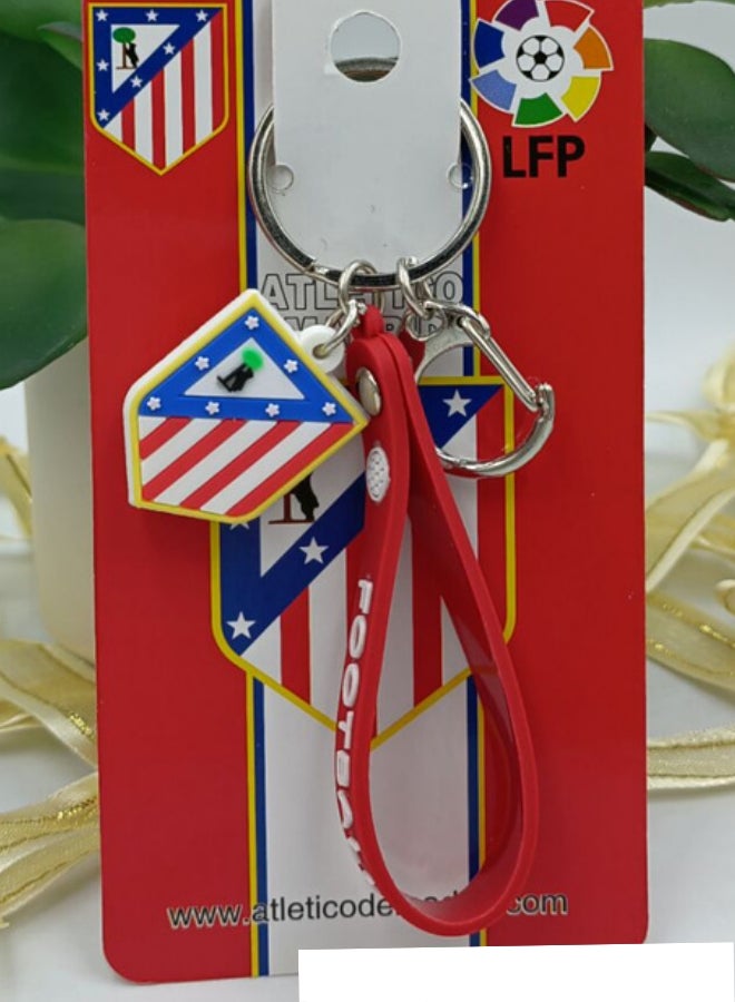 PVC key chain Small Standard C Buckle Rope Ball Standard fan key chain Atletico Madrid