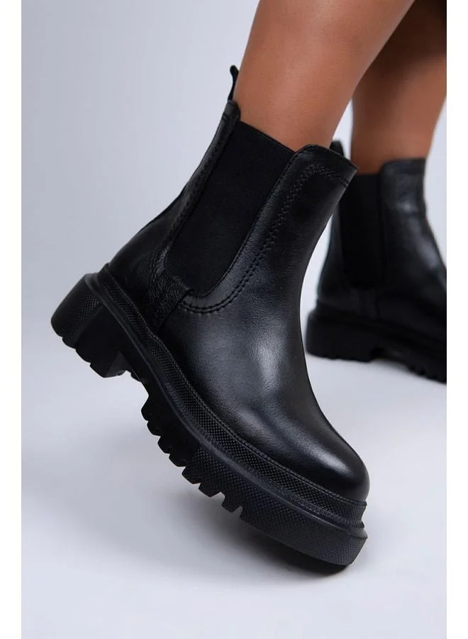 Manijero  Emma Women's Genuine Leather Double-Sided Strap Black Boot. for Women | Best Price UAE