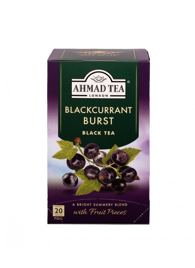 Ahmad Tea - Blackcurrant Burst Black Tea, 20-Count Boxes (Pack Of 1) - Image 1