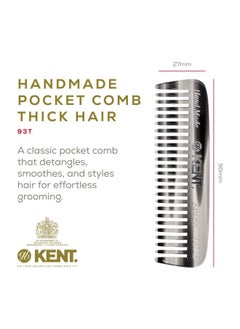 KENT 93T Mini Beard Comb For Men Wide Tooth Men'S Comb Mustache Comb And Beard Combs Ideal For Facial Hair Small Pocket Sized Travel Comb Mini Comb Detangle Comb For Beard Detangling Comb  - Image 2