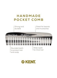 KENT 93T Mini Beard Comb For Men Wide Tooth Men'S Comb Mustache Comb And Beard Combs Ideal For Facial Hair Small Pocket Sized Travel Comb Mini Comb Detangle Comb For Beard Detangling Comb  - Image 4