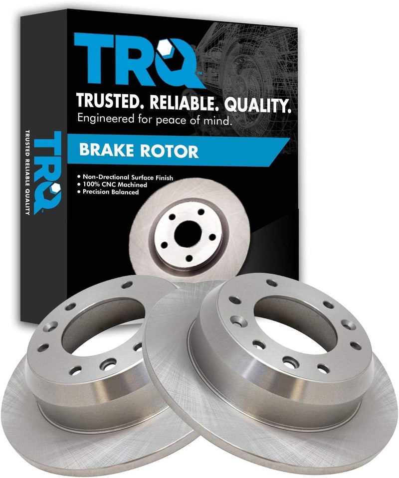 TRQ Rear Brake Rotors Set Solid Compatible with 2007-2008 Hyundai Entourage 2006-2012 Kia Sedona - Image 1