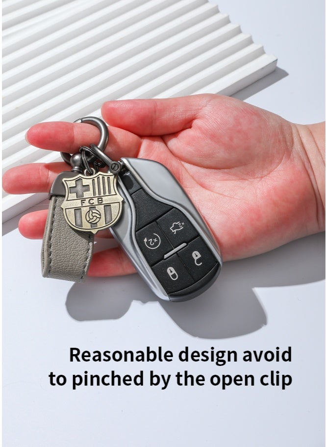 كيامور سلسلة مفاتيح رياضية فخمة سلسلة مفاتيح برشلونة مع علبة هدايا فاخرة هدية مناسبة للرجال - Image 5