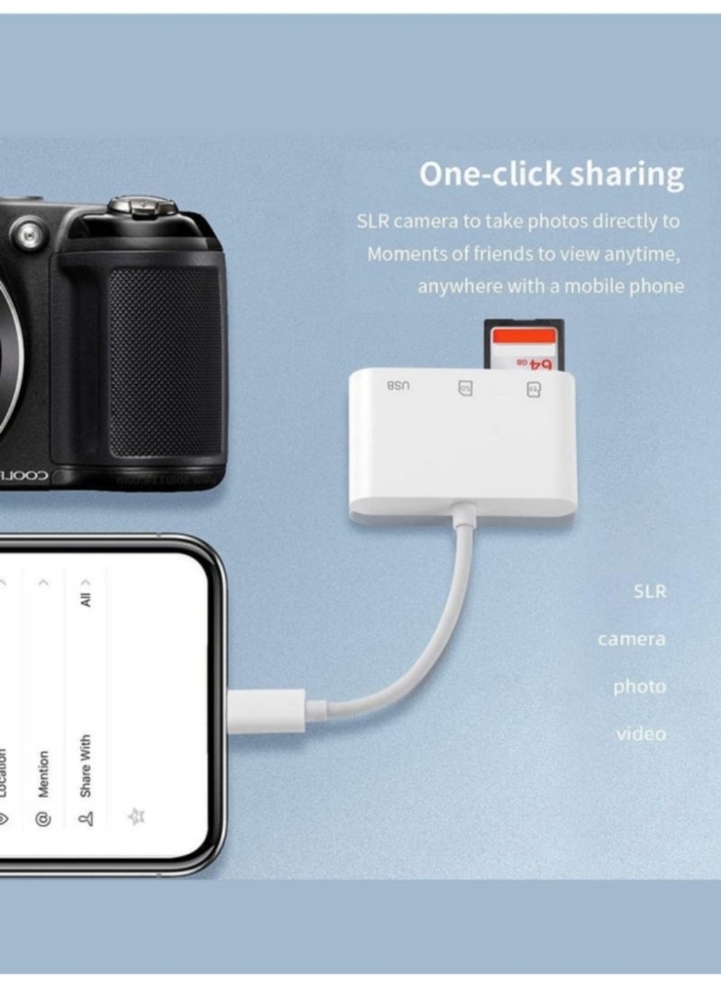 XiaoGiqi SD Card Reader for iPhone, iPad, USB C and Lightning Dual Port SD Card Adapter, Memory Card Reader for Camera Adapter, Support SD, Micro SD, USB 3.0, No App Driver Required - Image 4