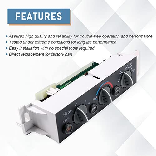 DICMIC A/C Heater Control Panel Climate Control Module with Rear Window Defogger Switch for 1996-2000 Chevrolet C1500 C2500 Tahoe GMC Yukon Cadillac Escalade Replace# 599-006, 15-72547 - Image 2