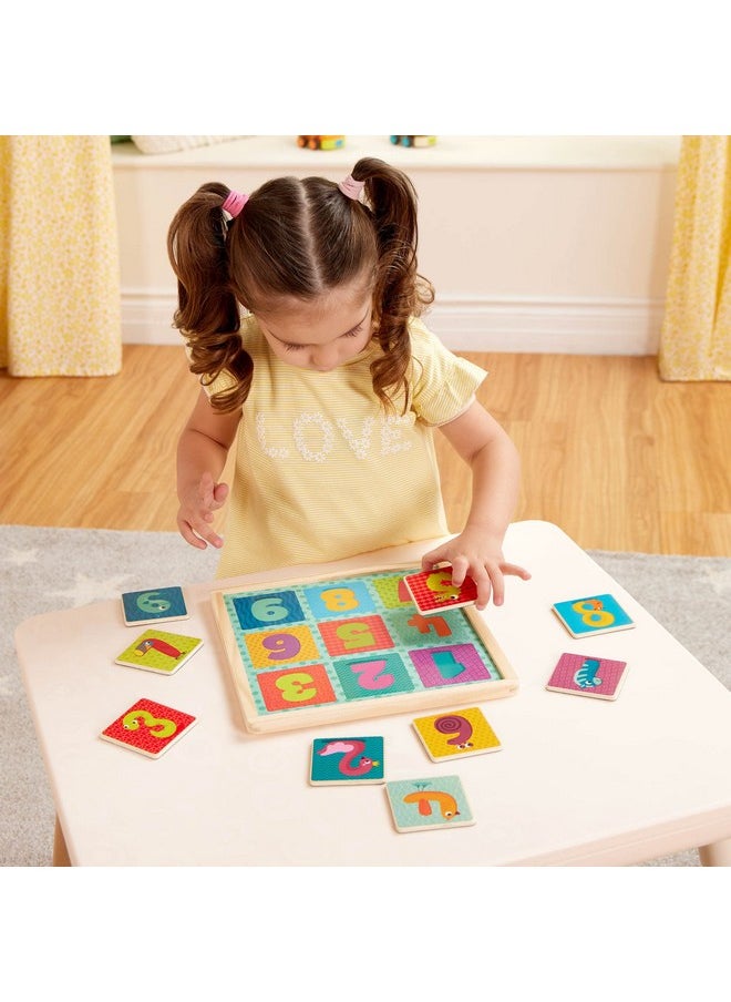 B. Toys - Count N’ Doodle Magnetic Number Puzzle Wooden Puzzle Chalkboard Side 2In1 Puzzle & Drawing Board 2 Years + - Image 1