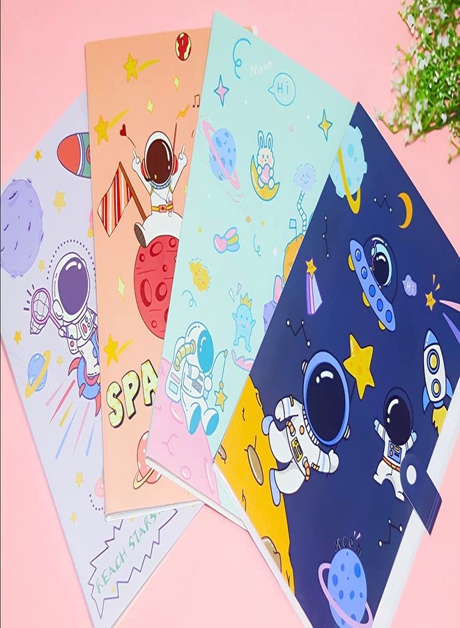 NETIZEN مجلد ملفات مطبوع عليه مساحة بحجم A4 بستة جيوب لتخزين المستندات للطلاب والمكاتب (عبوة من 4 قطع) - Image 1