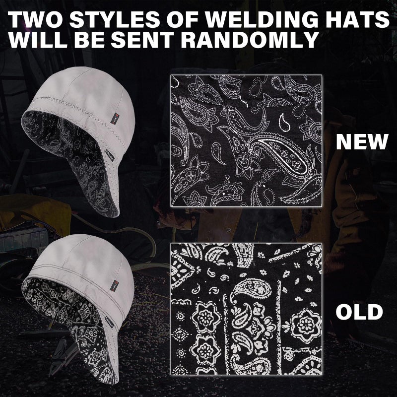 Fullsheild Mens Women's Cotton Welding Cap FR Reversible Welder Caps Hat One Size for Welder Electrician Power Gas Oilfield (US, Alpha, One Size, Paisley Gray) - Image 3