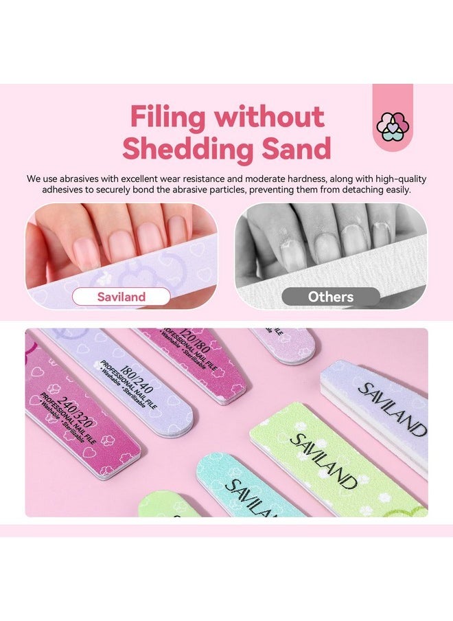 Saviland Nail File Buffer For Acrylic Nails: 16Pcs Professional Emery Board For Nails Nail Buffers Manicure Kit Acrylic Nails & Natural Nails 100/180-4000 Grit Doubled Sides Emory Boards Beauty Gift  - Image 4