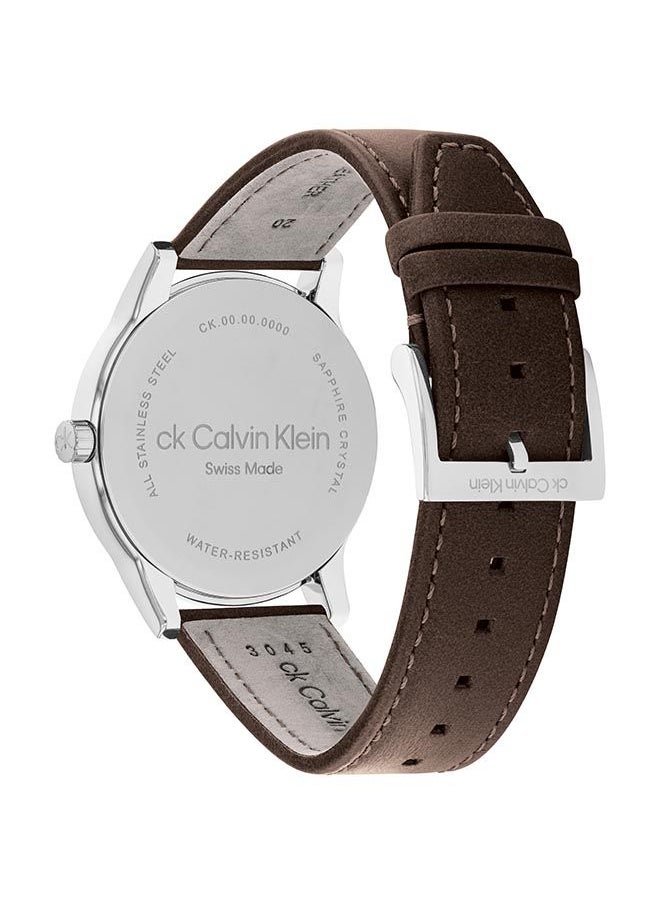 CALVIN KLEIN Swiss Dressed Unisex Leather Wrist Watch - 25000017  - Image 3