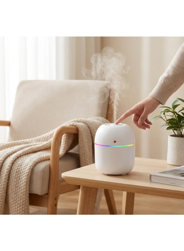 Air Humidifier with Colorful Light | Portable USB Essential Oil Diffuser for Home, Office & Car | Colorful Light Aroma Diffuser for Room, Office & Car (Assorted Colors) (220ml) - Image 4