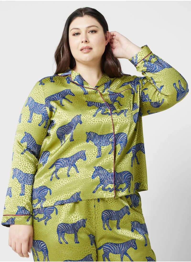 CHELSEA PEERS Printed Shirt & Pyjama Set