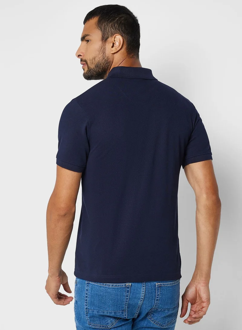 Seventy Five Contrast Collar Tape Detail Polo Shirt