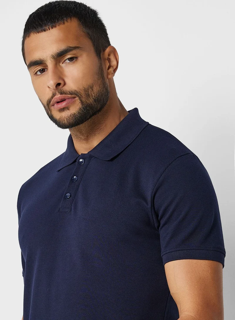 Seventy Five Contrast Collar Tape Detail Polo Shirt