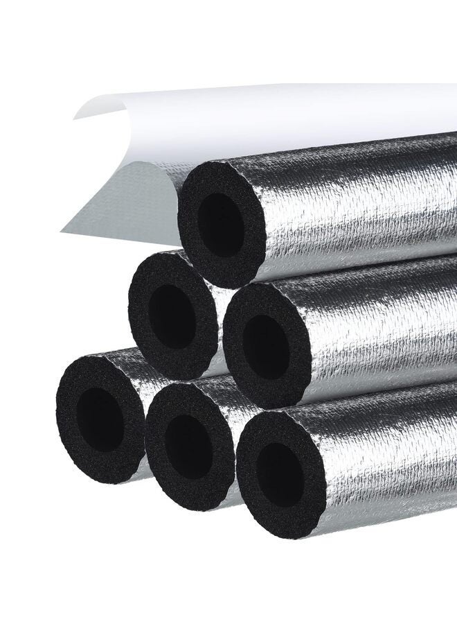 LAMAY Pipe Insulation Foam Tube 6 Pcs Self Adhesive Insulation Foam Wrap for Copper Pipe Pre Slit Clamp Highly Insulated Foam for Outdoor Winter Irrigation, Sprinkler(34) - Image 1