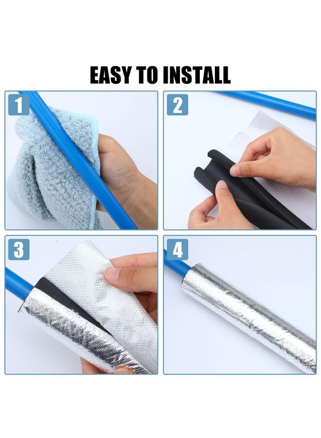 LAMAY Pipe Insulation Foam Tube 6 Pcs Self Adhesive Insulation Foam Wrap for Copper Pipe Pre Slit Clamp Highly Insulated Foam for Outdoor Winter Irrigation, Sprinkler(34) - Image 3