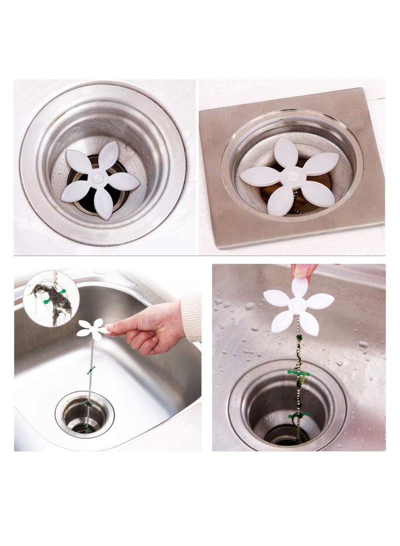 Y&D Hair Wig Drain Catcher (Pack of 12) at Shower Bathtub Kitchen Sink Flower Shape Stainless Steel Filter Chain Hook Strainer Disposable Remover Snare Anchor Cover Protectors  - Image 5