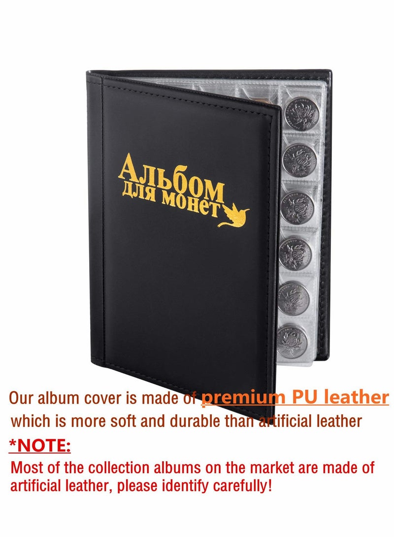 Excefore Currency Coin Album, Holder, 370 Pockets and Collecting Binder, 120 Paper Money Stamp Page Album Supplies for Collectors  - Image 3