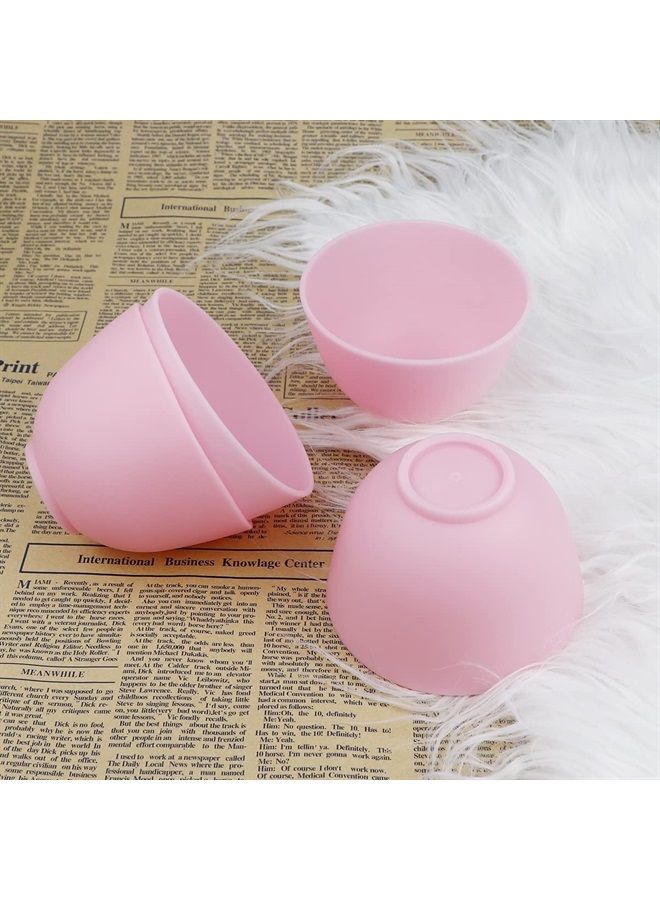 FERCAISH 4Pcs Diy Face Mask Mixing Bowl, Microwavable Silicone Facial Mud Bowl Cosmetic Beauty Tool for Home Salon (Pink) - Image 4