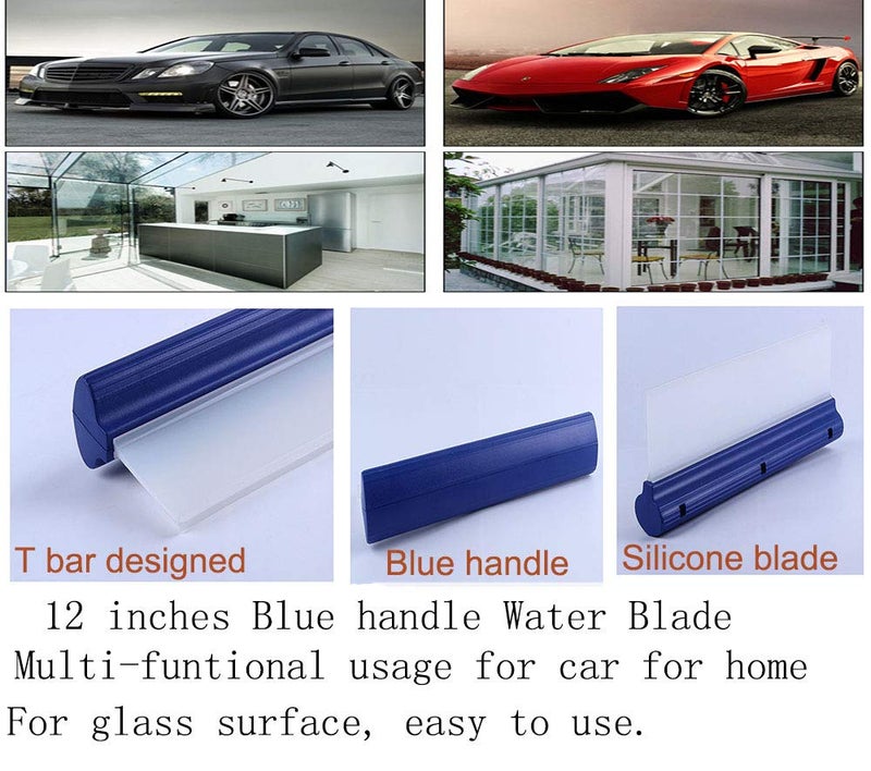 Forgrace Car Squeegee 12 Inch Flexible T-Bar Water Blade Silicone Squeegee for Car or Home Glass Blue Handle - Image 5