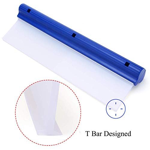 Forgrace Car Squeegee 12 Inch Flexible T-Bar Water Blade Silicone Squeegee for Car or Home Glass Blue Handle - Image 2