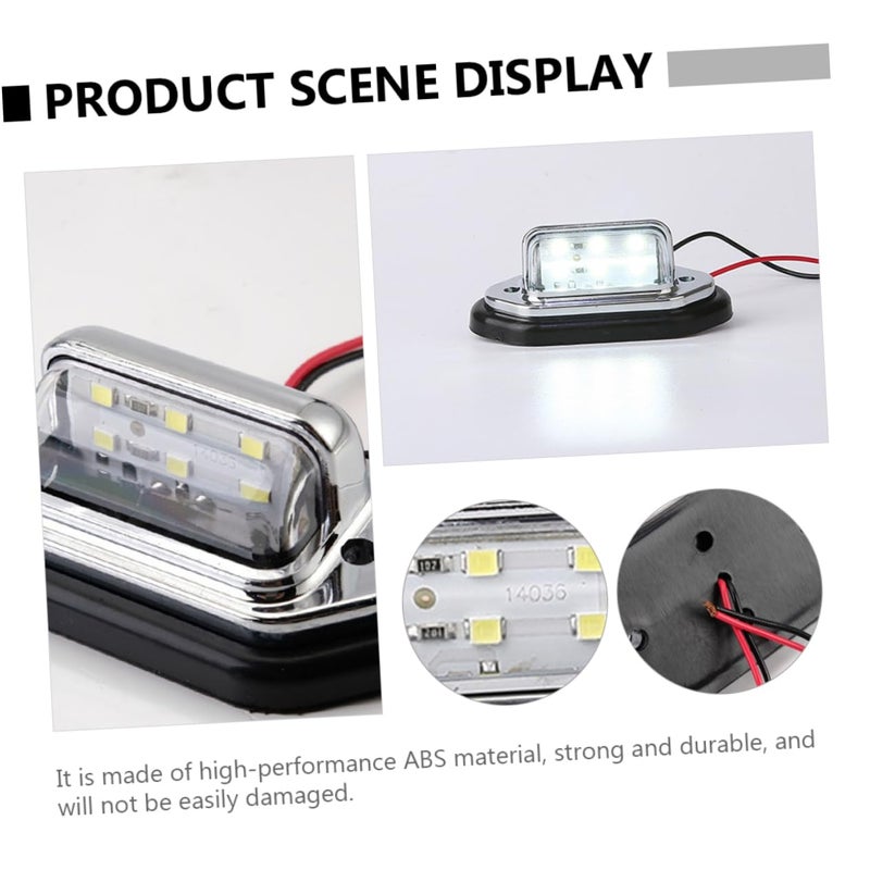 2Pcs White LED Car License Plate Light Truck Side Light Easy To Install - Image 5