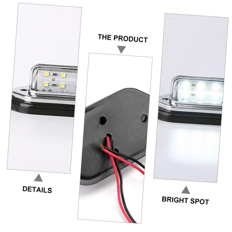 2Pcs White LED Car License Plate Light Truck Side Light Easy To Install - Image 3
