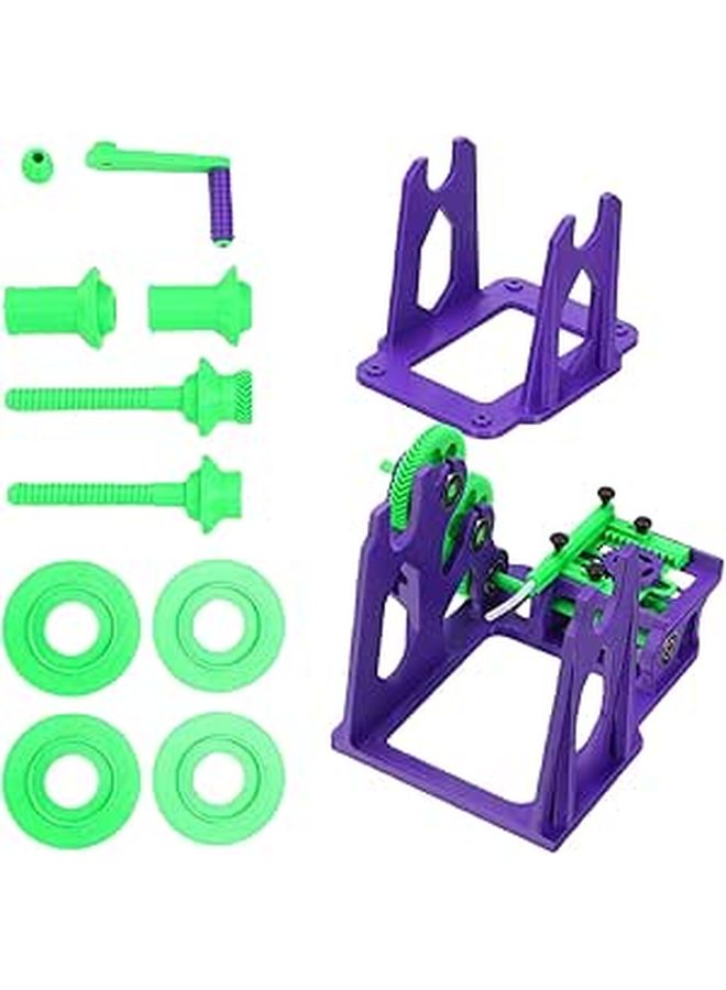 Pre Assembled Hand Cranked 3D Printer Filament Winder Respooler Kit Purple Green - Image 1