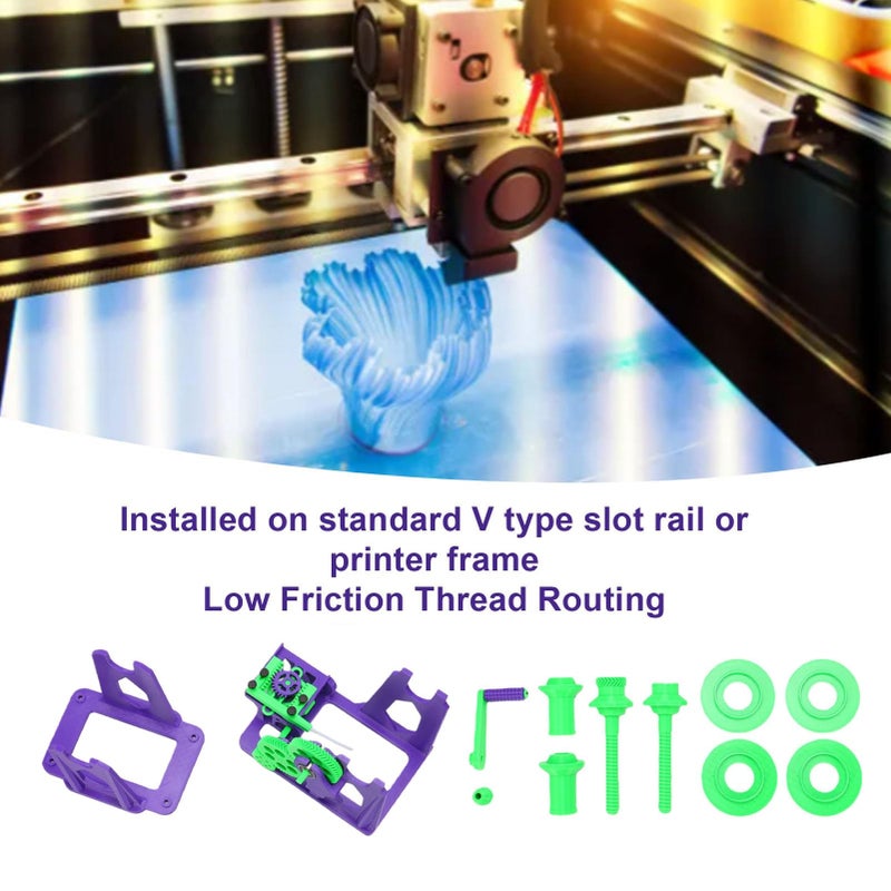 Pre Assembled Hand Cranked 3D Printer Filament Winder Respooler Kit Purple Green - Image 4