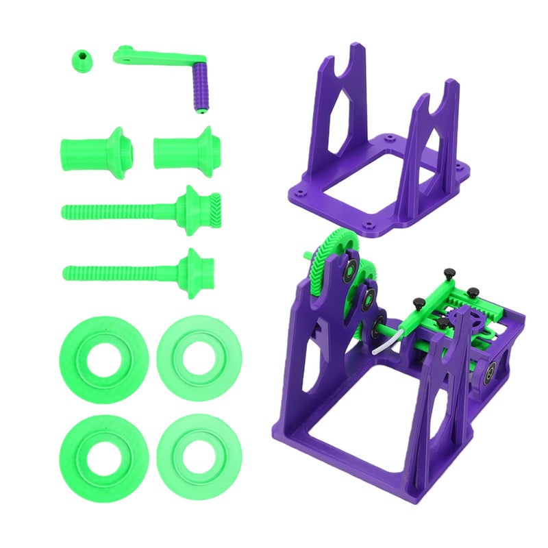 Pre Assembled Hand Cranked 3D Printer Filament Winder Respooler Kit Purple Green - Image 2
