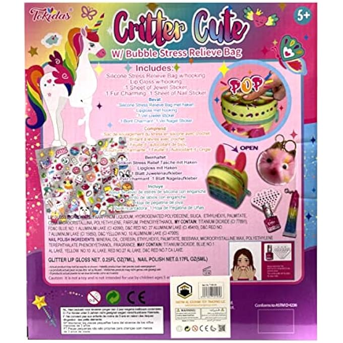 Tokidas Critter Cute W/Bubble Stress Relieve Bag T10B UN - Image 2