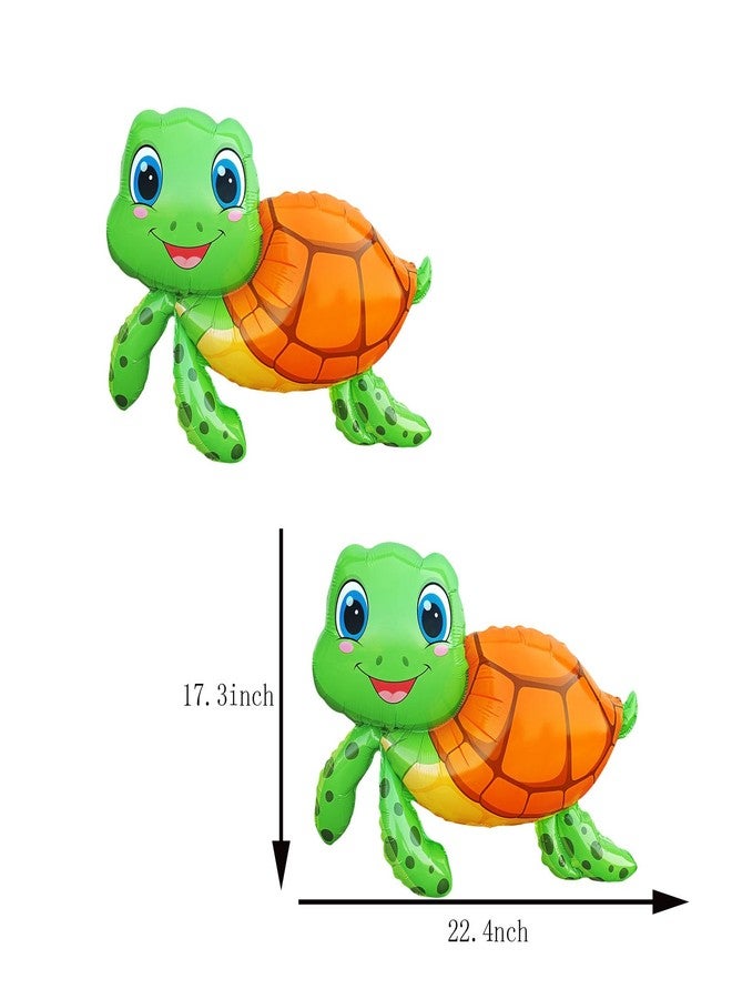 CSTYWC 4PCS Turtle Foil Balloon Large Jungle Safari Animals Foil Balloons Tortoise Balloons for Wild Zoo Party Baby Shower Birthday Decor Supplies - Image 2