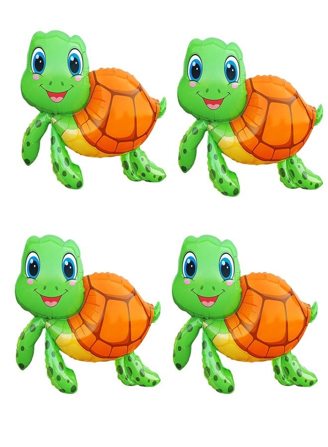 CSTYWC 4PCS Turtle Foil Balloon Large Jungle Safari Animals Foil Balloons Tortoise Balloons for Wild Zoo Party Baby Shower Birthday Decor Supplies - Image 1