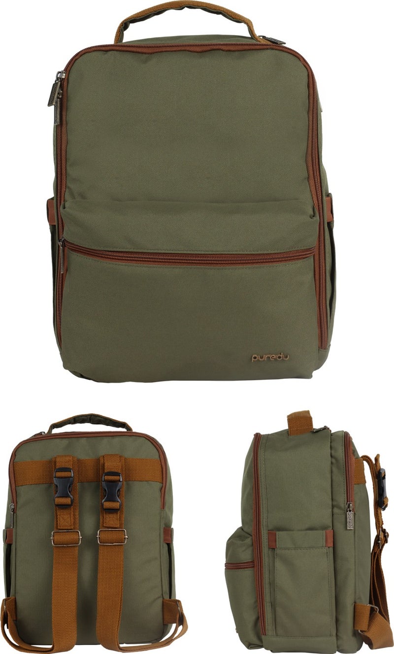 Puredu Khaki Mother Baby Care Backpack Set - Basil - Image 3