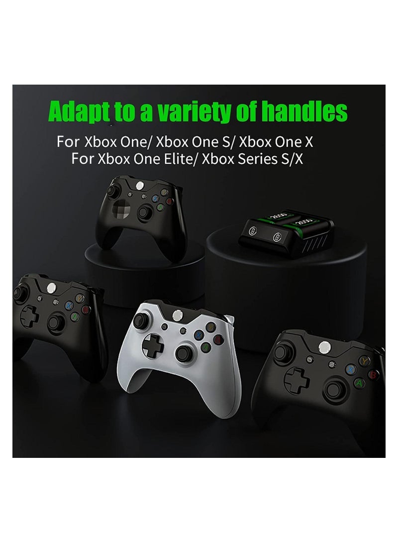AOLION Rechargeable Battery Pack for Xbox One/ S/ X/Xbox One Elite/Xbox Series S/Xbox X 2x2650 mAh Controller with Charging Station Protective Shell Led Indicator Black - Image 2