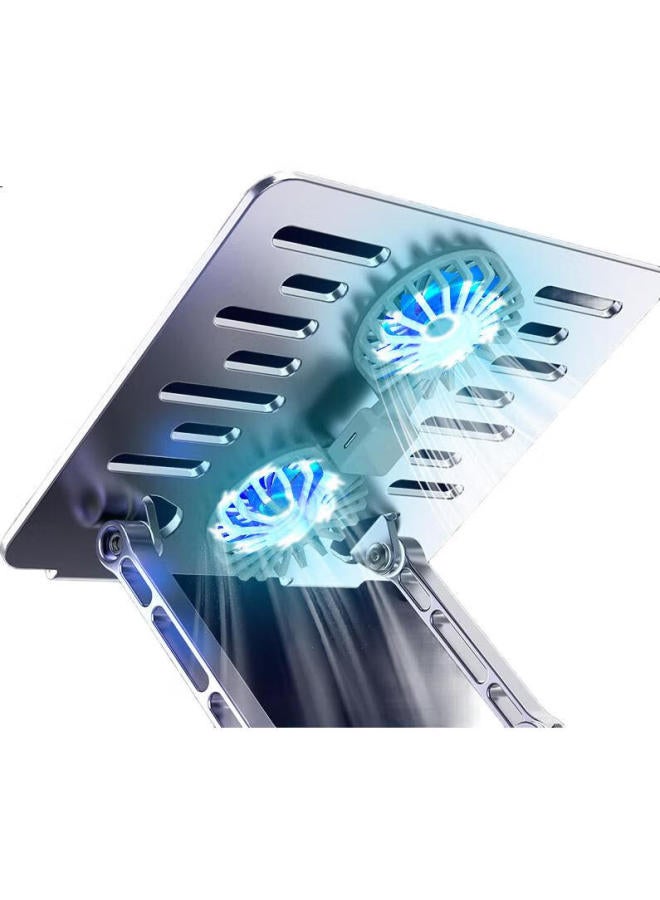 Atscore Laptop Stand With Usb Fan Cooler, Base Tablet Adjustable Height Folding Stand, Portable Riser For Huawei, Lenovo, Xiaomi, Apple - Image 3