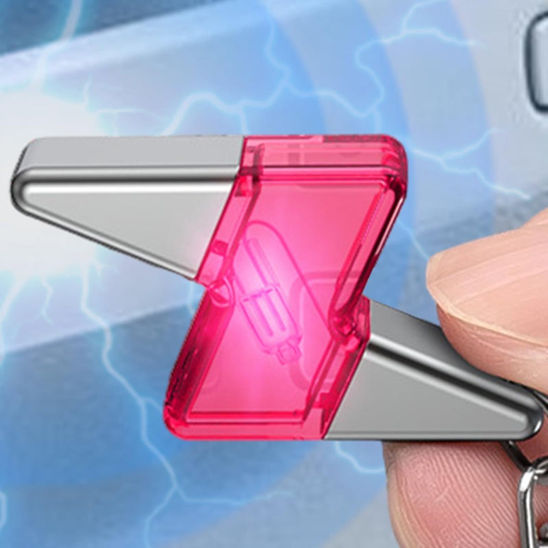 Pink Portable Anti Static Discharger Keyring Pendant Static Shock Eliminator Bolt Shape - Image 4
