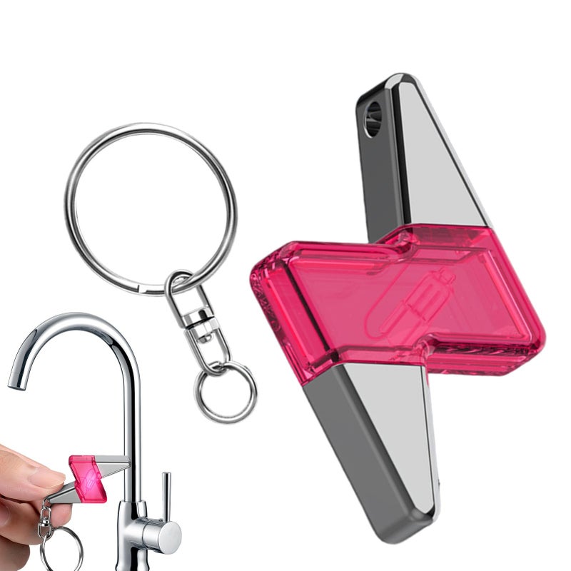 Pink Portable Anti Static Discharger Keyring Pendant Static Shock Eliminator Bolt Shape - Image 2