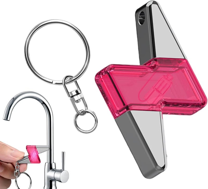 Pink Portable Anti Static Discharger Keyring Pendant Static Shock Eliminator Bolt Shape - Image 1