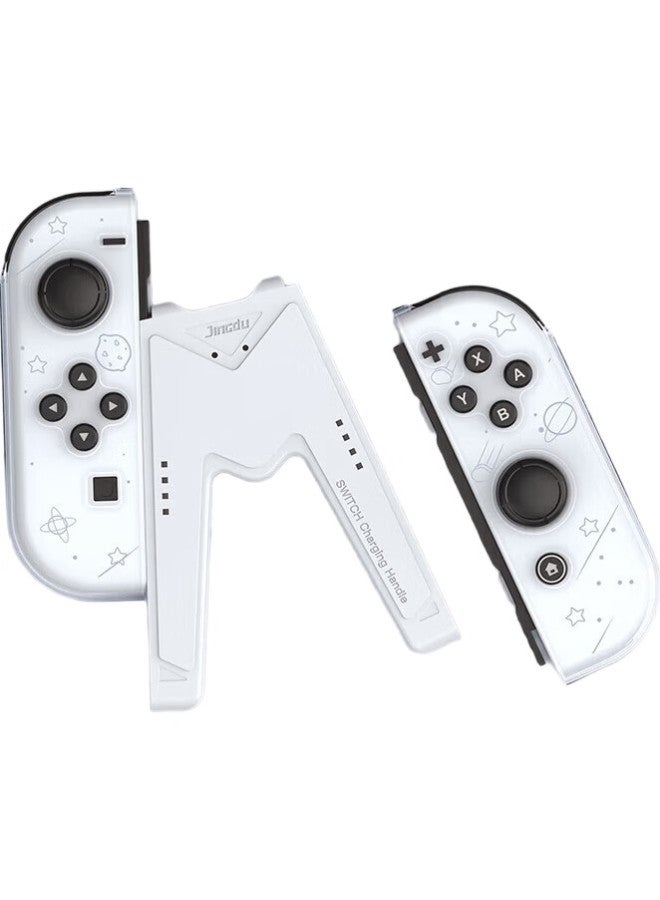 Jemdoswitch Joy-Con Controller Charging Grip, Oled Charging Head, Charging Adapter, V-Shaped Grip, White - Image 2