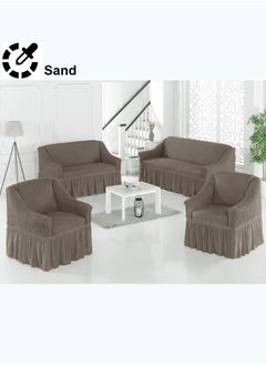 EVORY HOME 4-Piece Sofa Cover Set of 7-Seater Super Stretchable Anti-Wrinkle Slip Resistant Furniture Protector  - Image 1